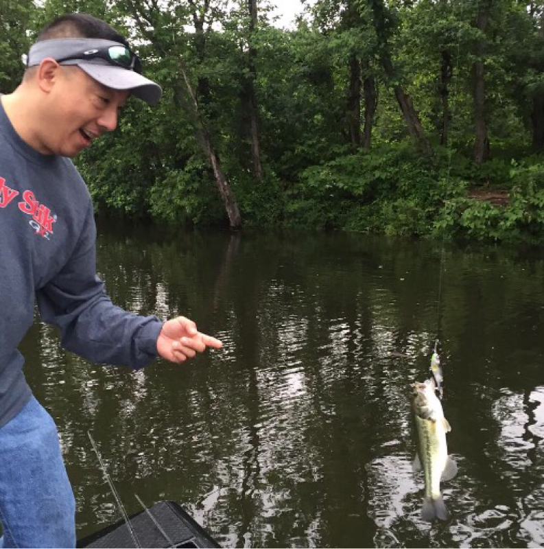 Caught a Largemouth Bass on South Fork Quantico Creek using a Whopper