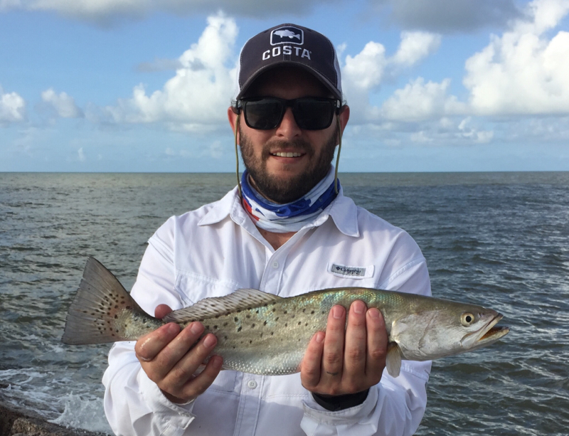 Caught a Spotted Seatrout on Galveston Bay using a Shrimp