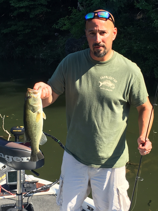 Caught a Largemouth Bass on Beltzville Lake using a wacky rig worm