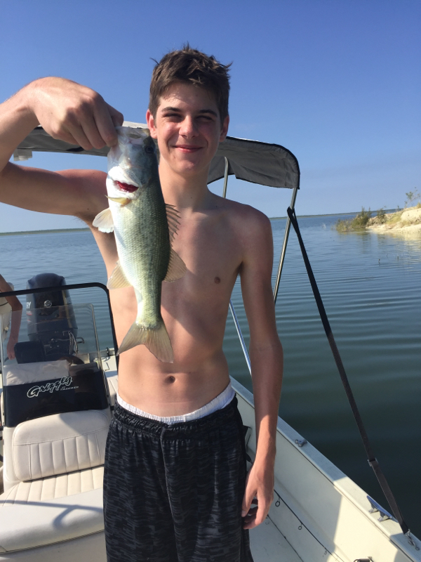 Caught a Largemouth Bass on Choke Canyon Lake using a jig