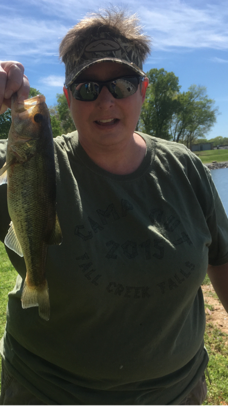 A photo of Nancy Schurr's catch
