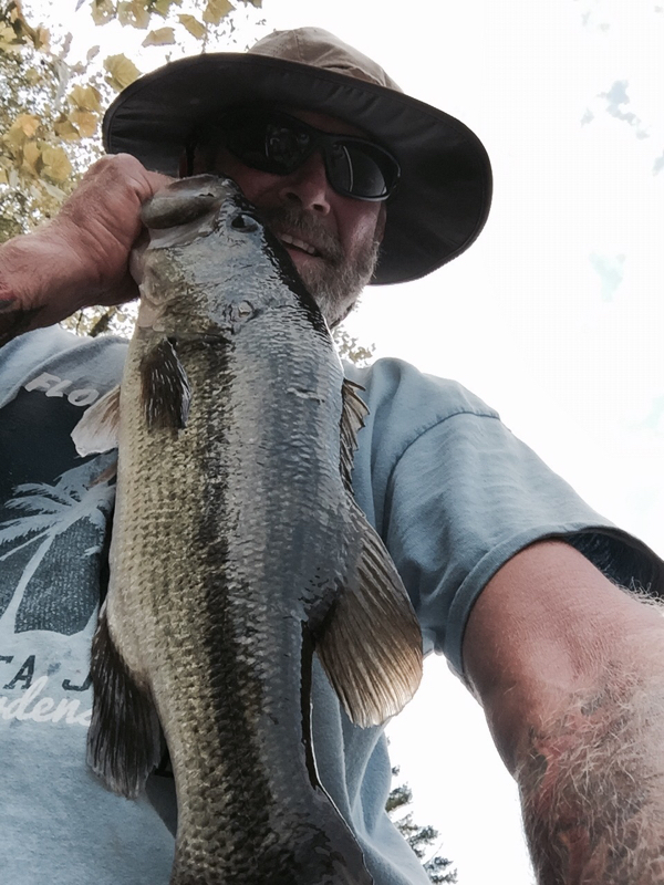 Caught a Largemouth Bass on Lake Rhodhiss using a 5" yum