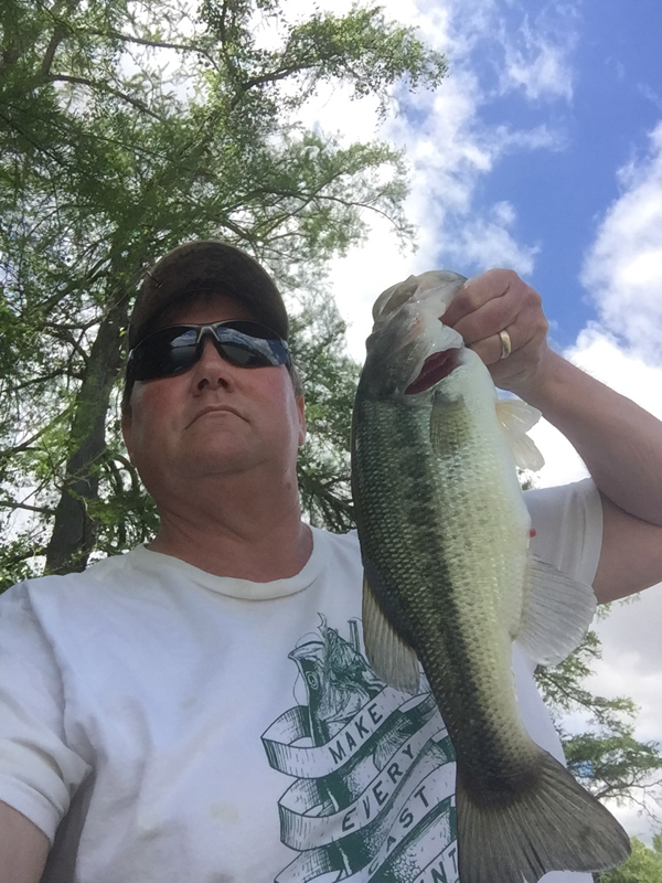 Caught a Largemouth Bass on Clear Lake Louisiana using a spinnerbait