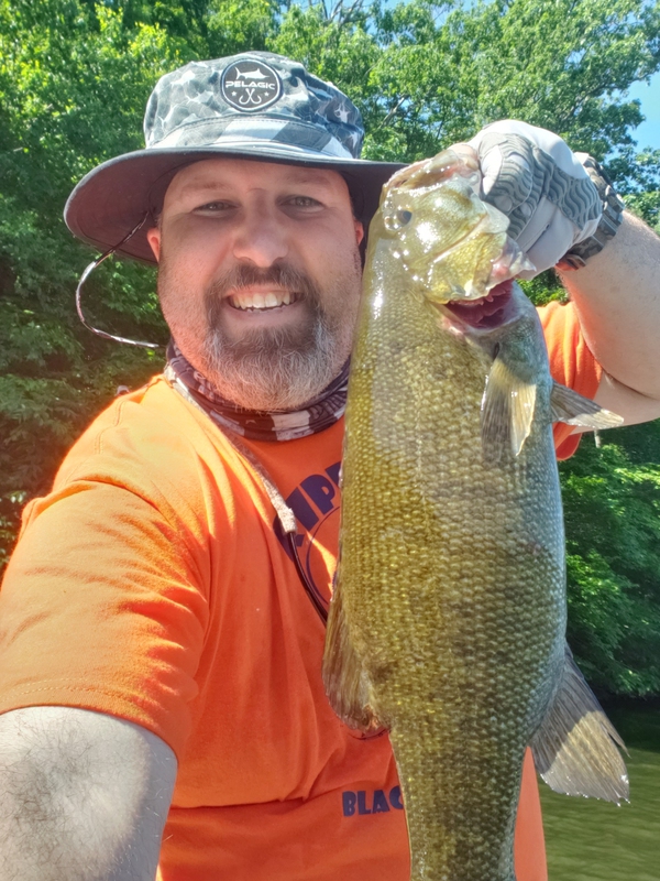 Caught a Smallmouth Bass on Lake Nockamixon using a yum