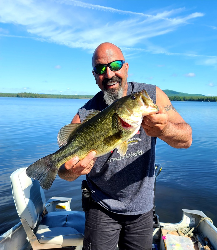Caught a Largemouth Bass on South Branch Lake using a Blue Fox Classic