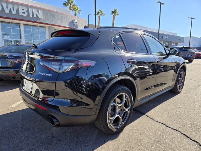 2025 Alfa Romeo Stelvio - Vulcano Black Metallic exterior view 3