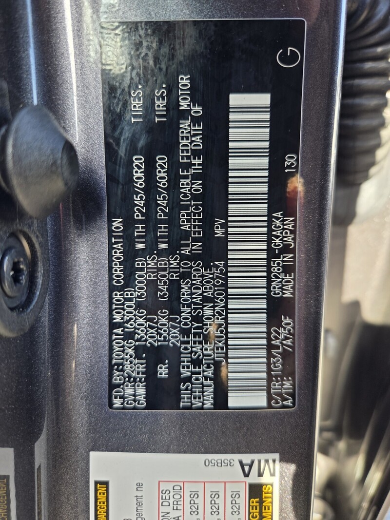 Used 2022 TOYOTA 4RUNNER LIMITED in JACKSONVILLE, FLORIDA