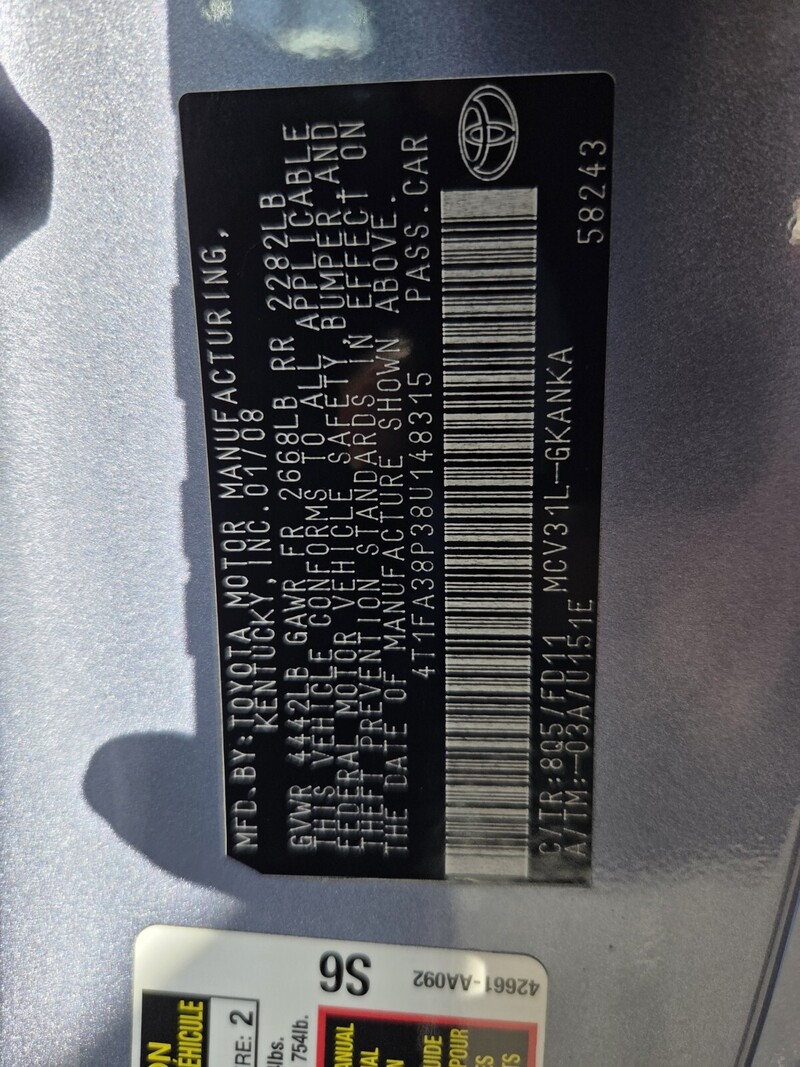 Used 2008 TOYOTA SOLARA SPORT in JACKSONVILLE, FLORIDA