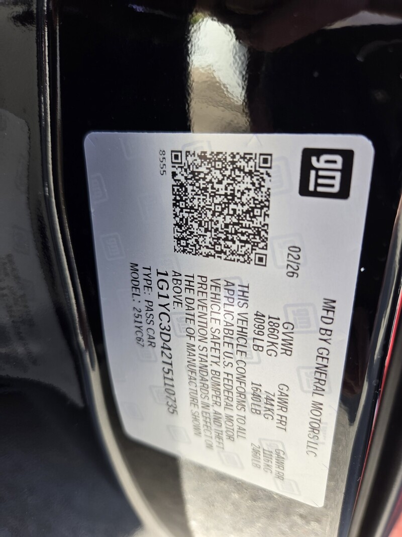 New 2026 CHEVROLET CORVETTE 3LT in JACKSONVILLE, FLORIDA