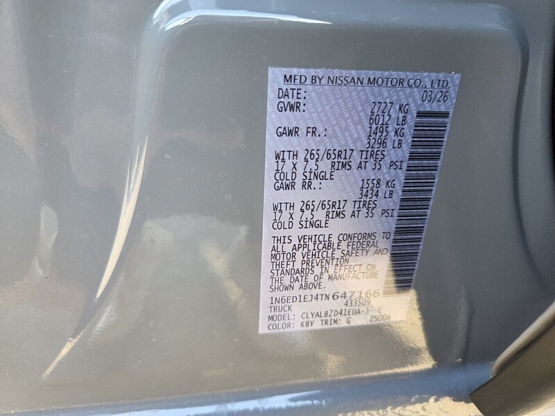 New 2026 NISSAN FRONTIER SV in JACKSONVILLE, FLORIDA