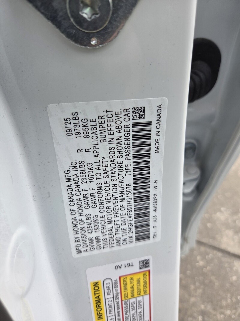 New 2026 Honda CIVIC SEDAN HYBRID SPORT TOURING in JACKSONVILLE, FLORIDA