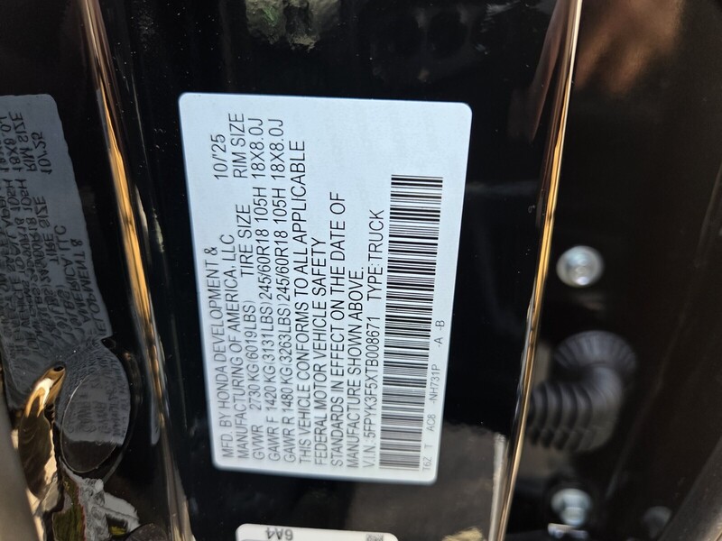 New 2026 Honda Ridgeline RTL in JACKSONVILLE, FLORIDA