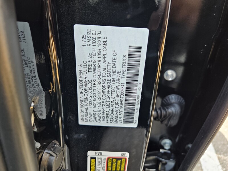 New 2026 Honda Ridgeline RTL in JACKSONVILLE, FLORIDA