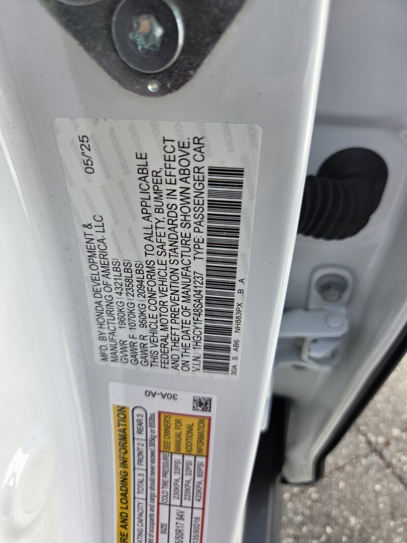 New 2025 Honda Accord Sedan SE in JACKSONVILLE, FLORIDA