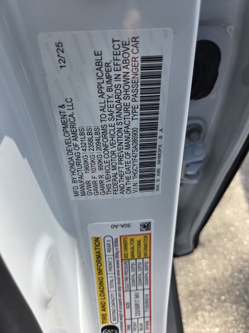 New 2025 Honda Accord Sedan SE in JACKSONVILLE, FLORIDA