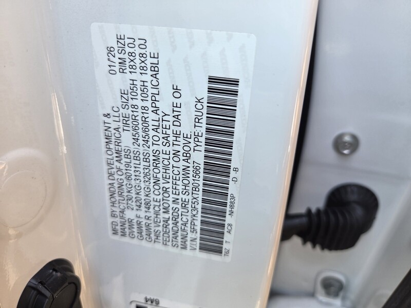 New 2026 Honda Ridgeline RTL in JACKSONVILLE, FLORIDA