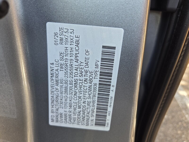 New 2026 Honda Odyssey TOURING in JACKSONVILLE, FLORIDA