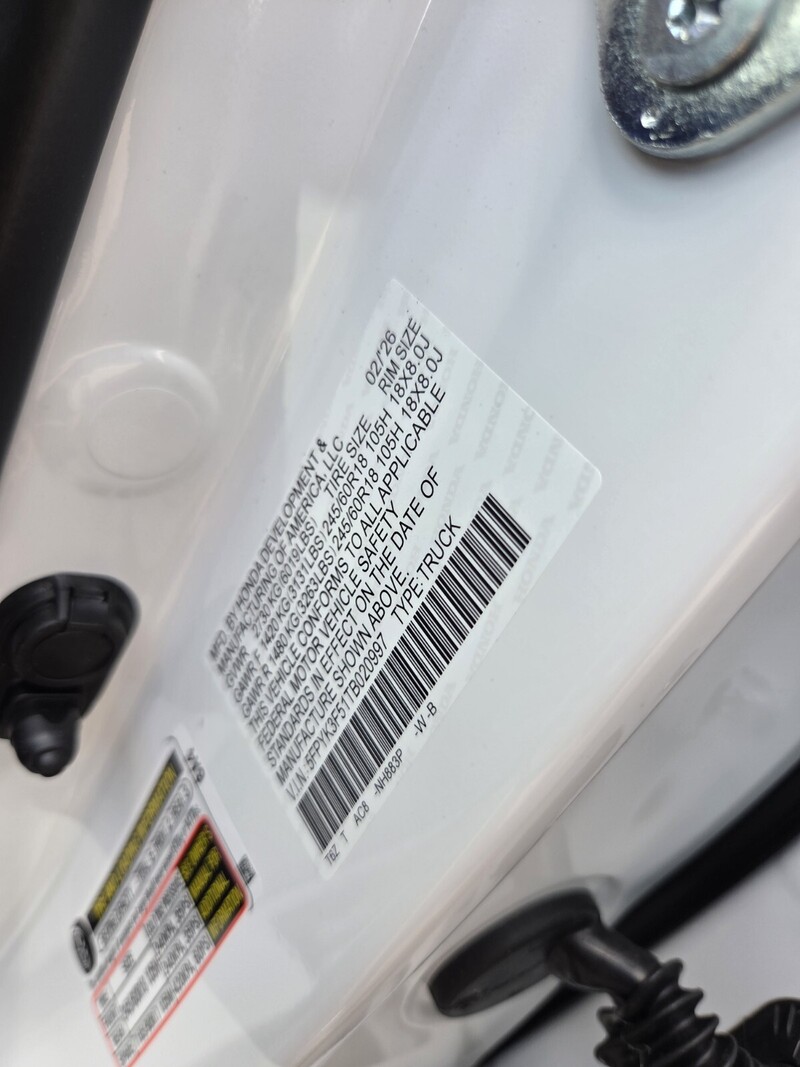 New 2026 Honda Ridgeline RTL in JACKSONVILLE, FLORIDA