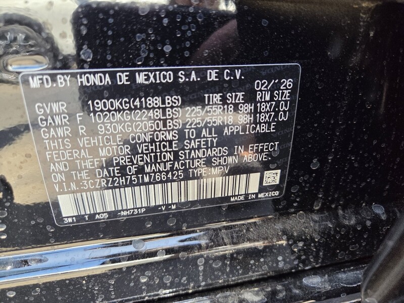 New 2026 Honda HR-V EX-L in JACKSONVILLE, FLORIDA