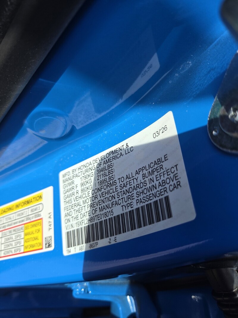 New 2026 Honda Civic Hatchback SPORT in JACKSONVILLE, FLORIDA