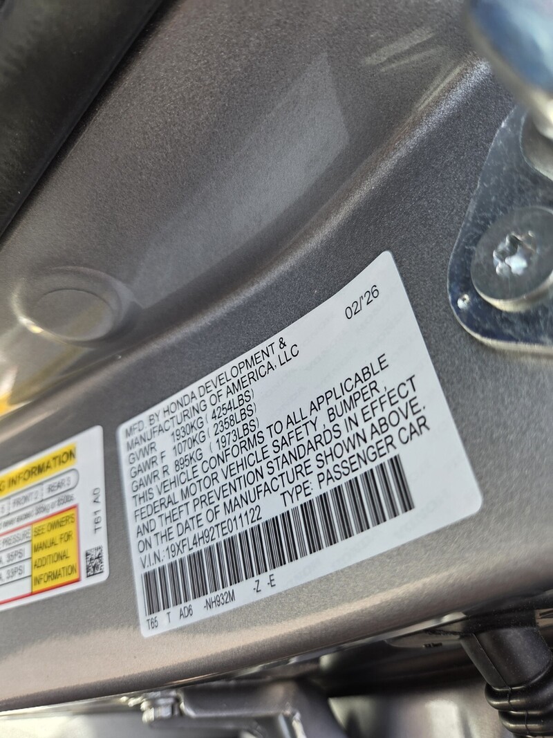 New 2026 Honda CIVIC HATCHBACK HYBRID SPORT TOURING in JACKSONVILLE, FLORIDA