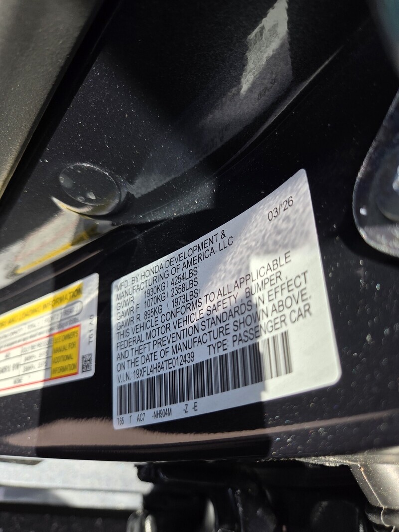 New 2026 Honda CIVIC HATCHBACK HYBRID SPORT in JACKSONVILLE, FLORIDA