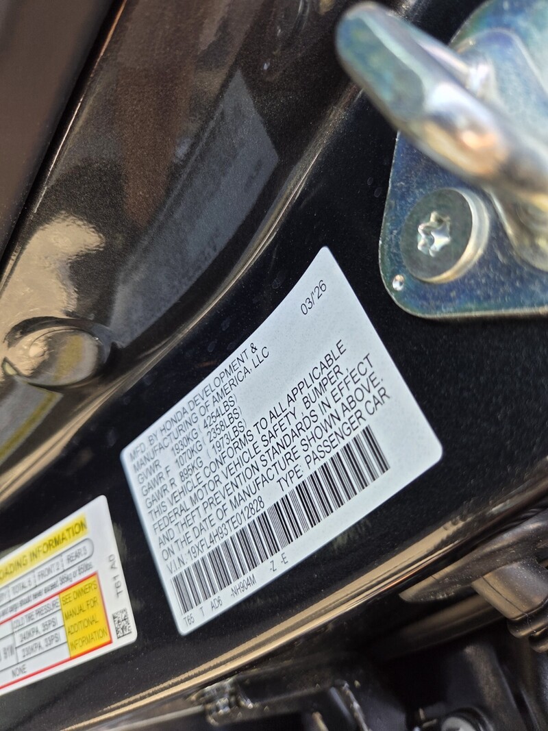 New 2026 Honda CIVIC HATCHBACK HYBRID SPORT TOURING in JACKSONVILLE, FLORIDA