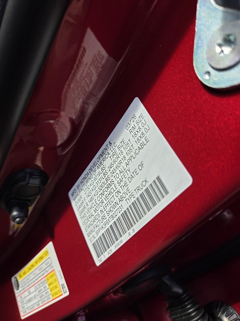 New 2026 Honda Ridgeline TRAILSPORT in JACKSONVILLE, FLORIDA