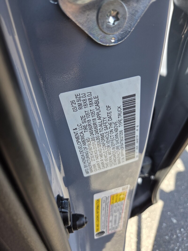 New 2026 Honda Ridgeline TRAILSPORT in JACKSONVILLE, FLORIDA