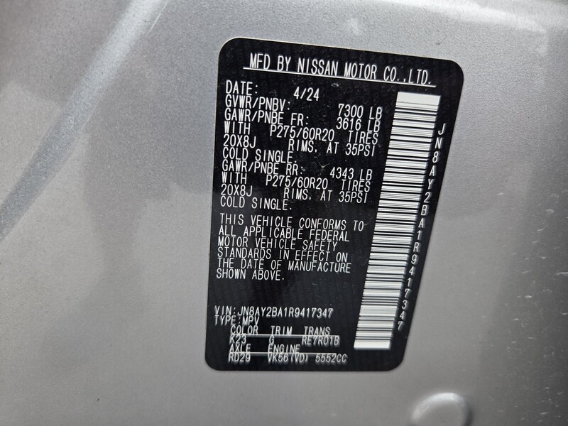 Used 2024 NISSAN ARMADA 4X2 SL in JACKSONVILLE, FLORIDA