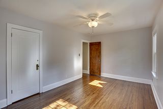 Closet and ceiling fan. 