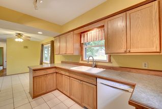 Kitchen window with views of back yard. 