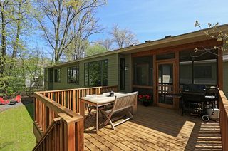 Relaxation space abounds on the 14' by 14' cedar deck