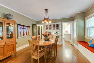 Dining Room with built in buffet and window seats and entrance to bedrooms and kitchen.