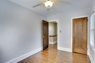 Closet and ceiling fan. 