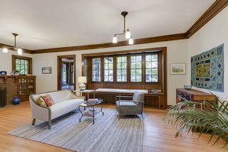 Living room is full of wonderful Craftsman details