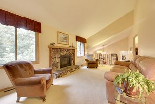 Living Room Gas Fireplace & Vaulted Ceilings 