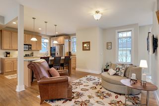 Family room in the heart of the open main floor plan
