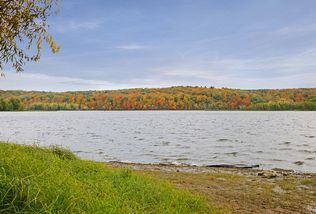 A picture from the shoreline of the St. Croix River looking east.