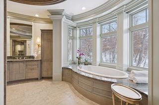 Separate Vanity with Storage Towers.