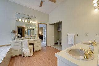 Double vanity plus a dressing table and separate shower!
