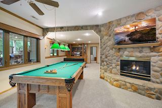 Fireplace with Natural Stone Wall