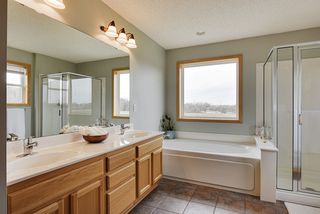 Separate tub and shower.  Overlooks backyard.