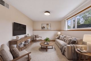 Virtually staged - lower-level family room