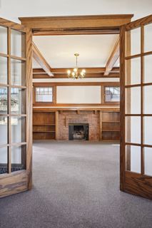 Looking into Living Room through French Doors