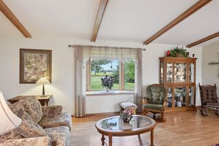 Living room with large window facing South