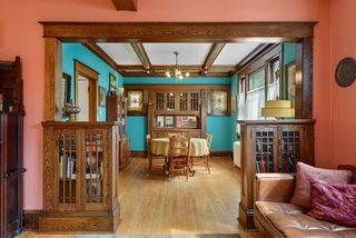 Looking into the dining room from the living room