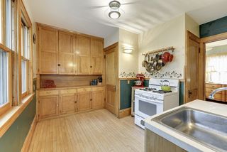 A full wall of maple cabinetry in the kitchen.