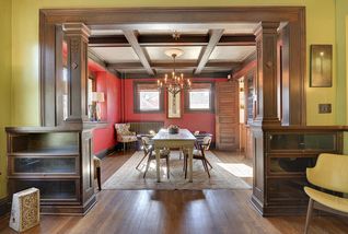 Note the AMAZING hand-carved details & Original Woodwork! 