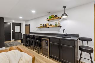 Can't complain about a new wet bar with leathered-finish granite